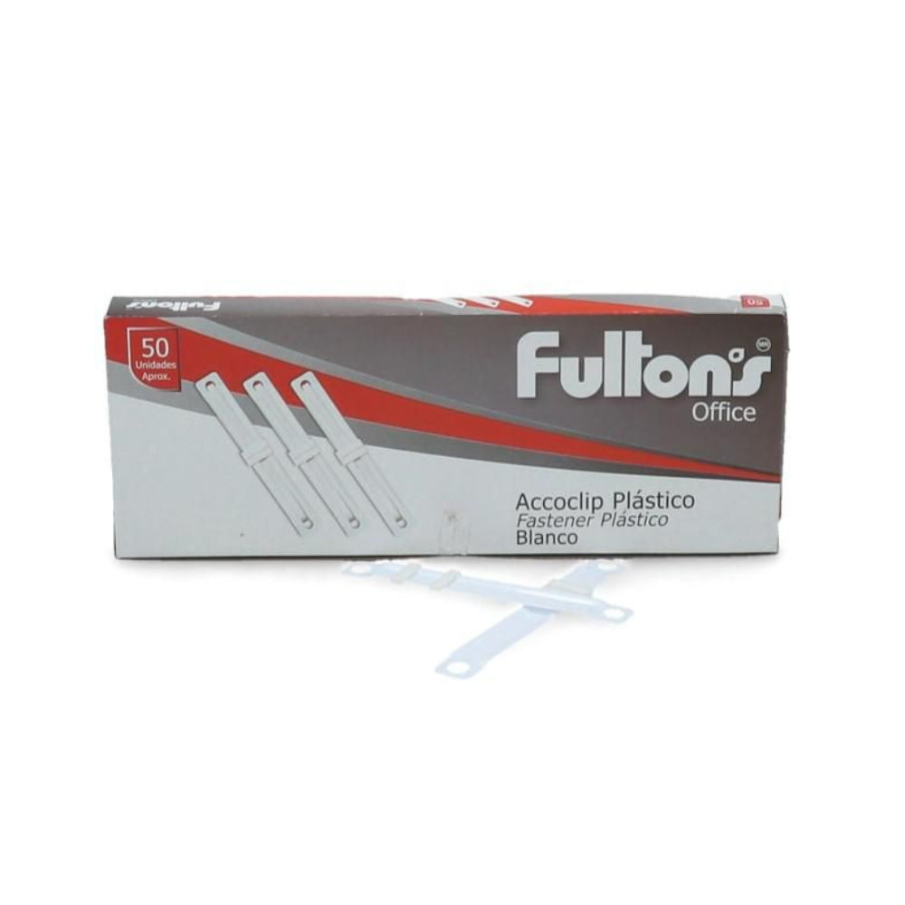 Acco Clip Plástico Blancos Caja 50 Unidades