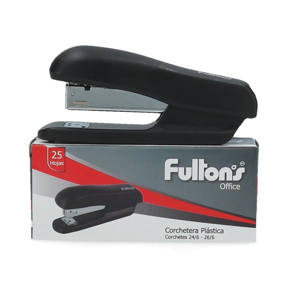 Corchetera Corta Plástico Negro 25 Hojas