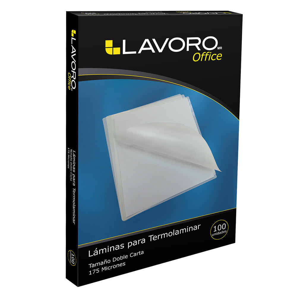 Lamina Termolaminadora 229X445 Mm Doble Carta 175 Micrones 100 Unidades