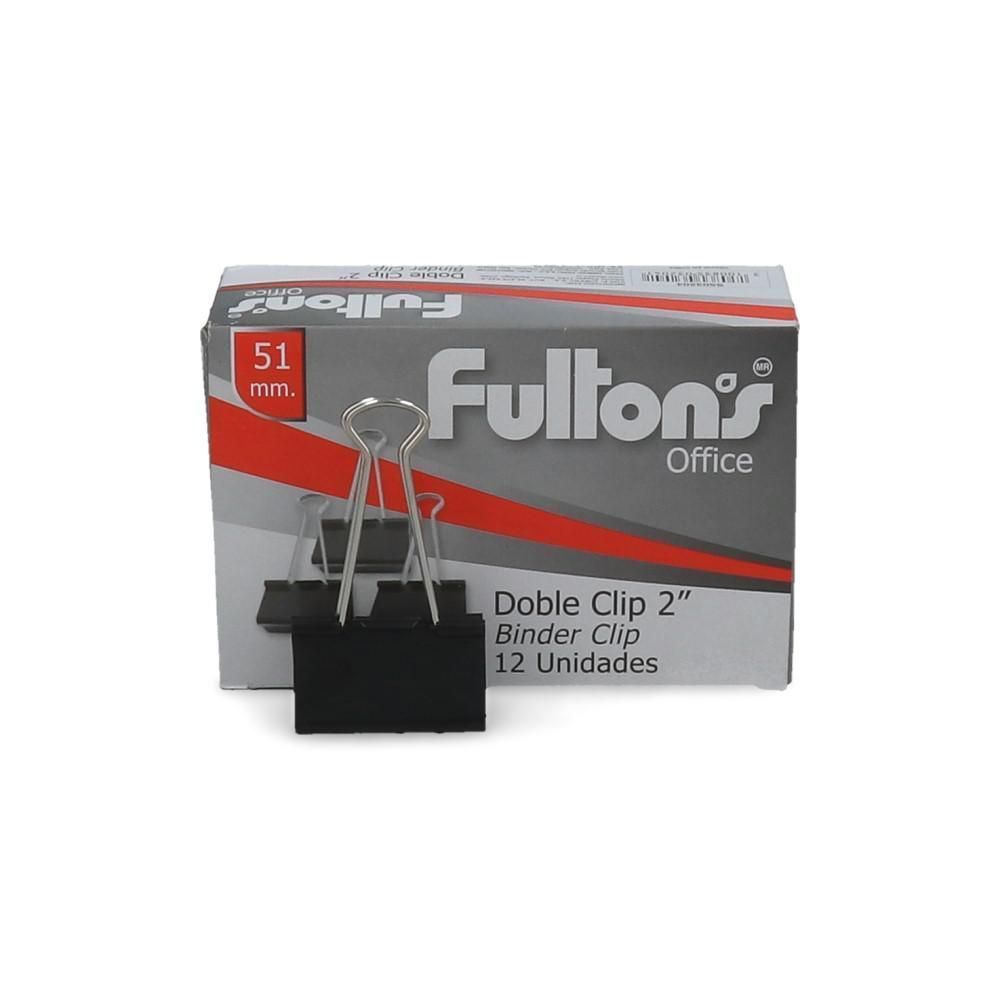 Clips Doble 51 mm Negro 12 Unidades