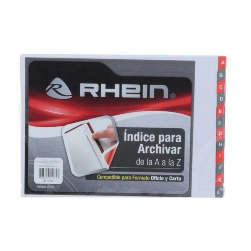 Separador 1/2 Oficio Carta Lenguaje Multicolor Índice A/Z