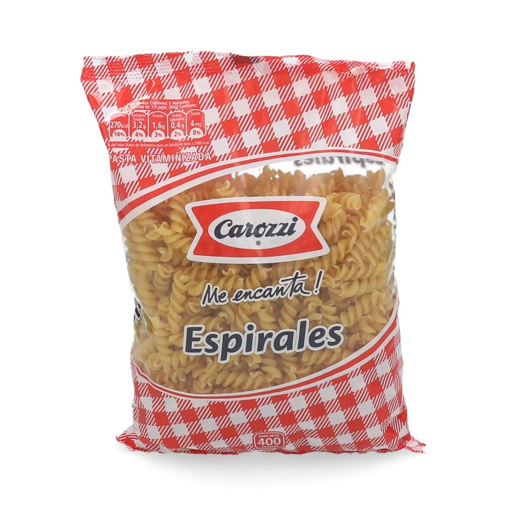 Fideo Espirales Bolsa 400 Gr