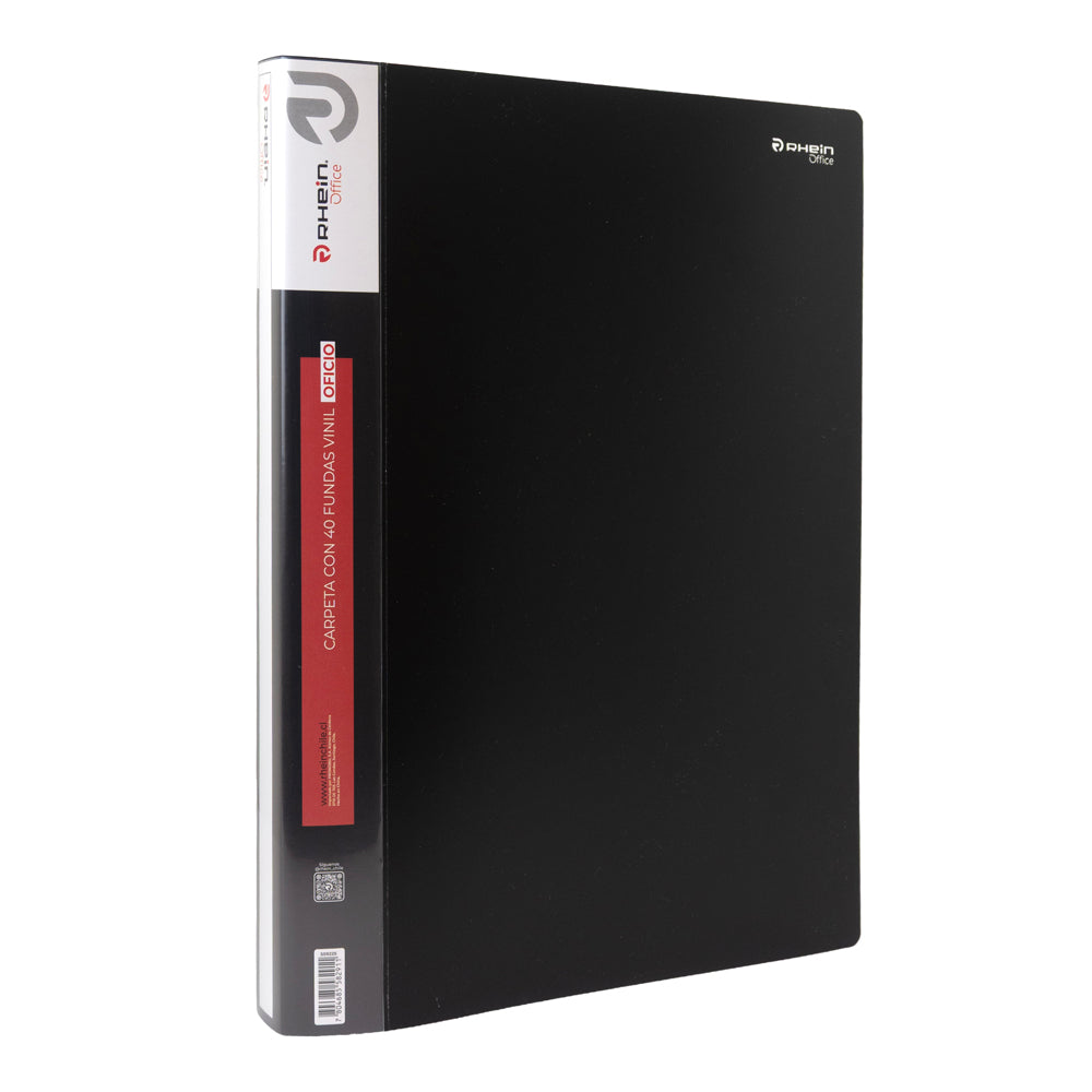 Carpeta Vinil Oficio Con Fundas 40 Un Negra
