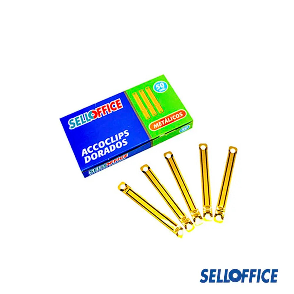 Accoclip Metálico Dorado Caja 50 Unidades