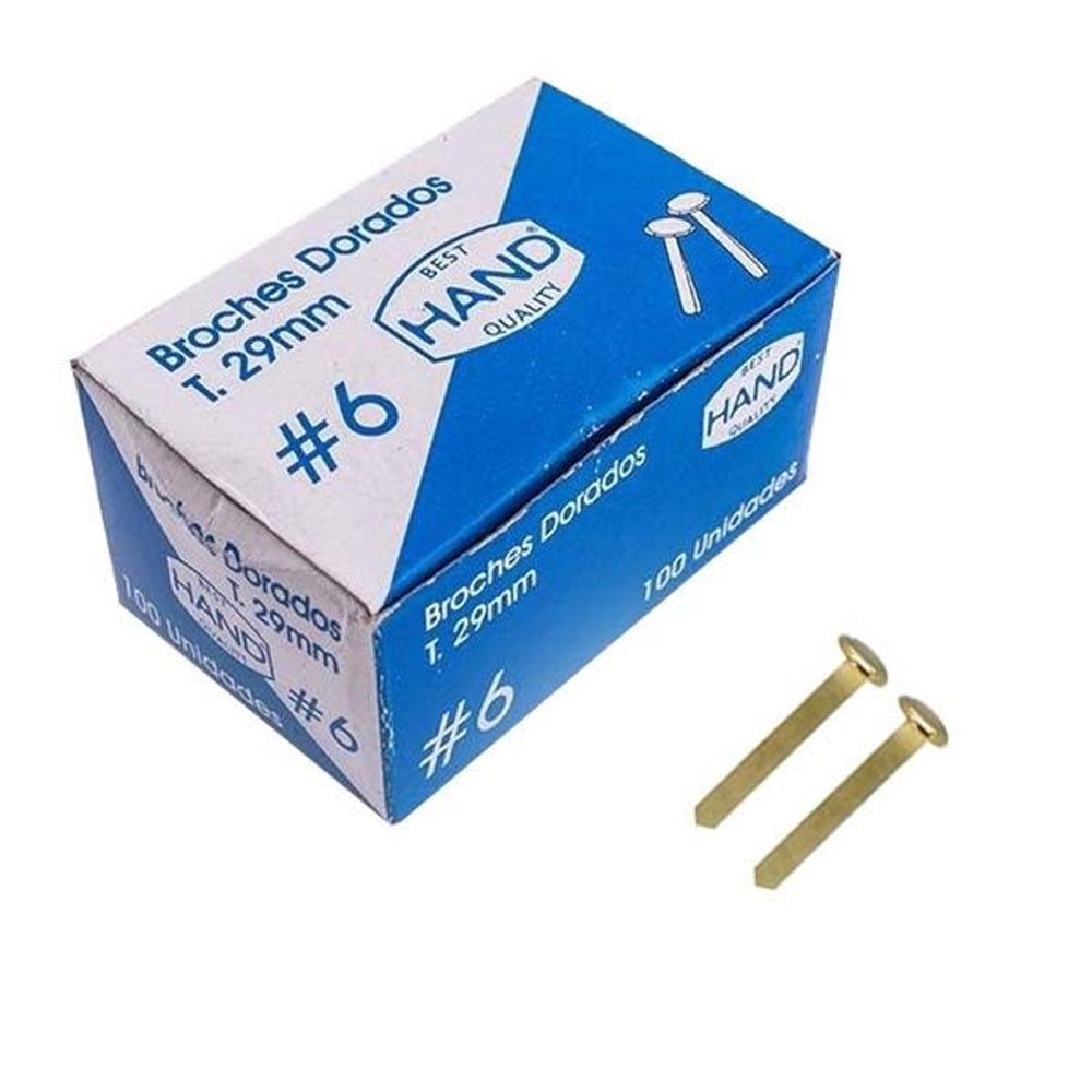 Broches Dorado Tamaño 29 Mm N°6