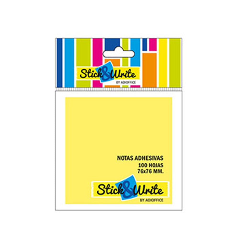 Nota Adhesiva 76X76 Mm Amarillo 100 Hojas
