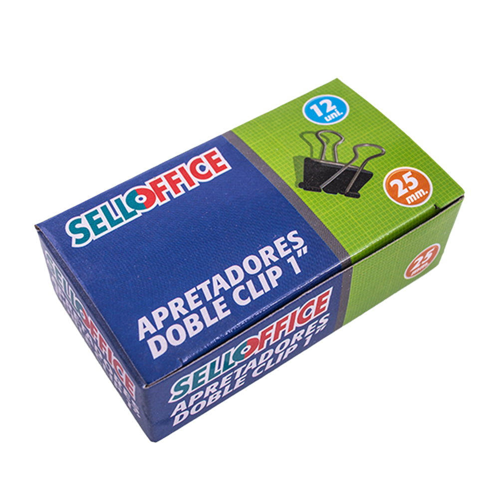 Clips Doble 12 Un 25 Mm Negro