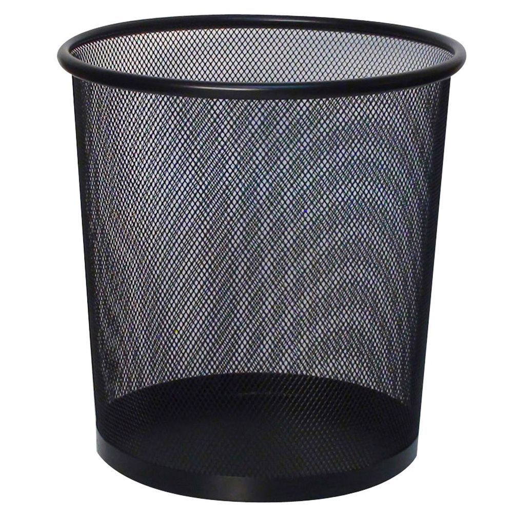 Papelero Metálico Rejilla Negro 28 Cm Alto X 26 Cm Ancho