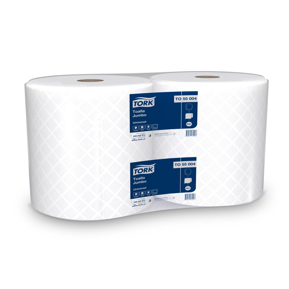 Toalla Papel Jumbo Hoja Simple 250 Mt 2 Rollos Universal