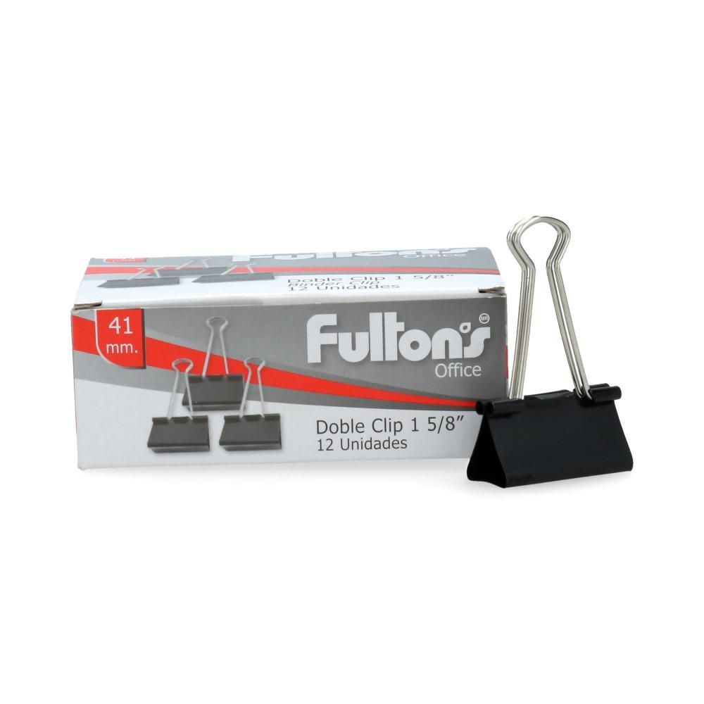Clips Doble 41 mm Negro 12 Unidades