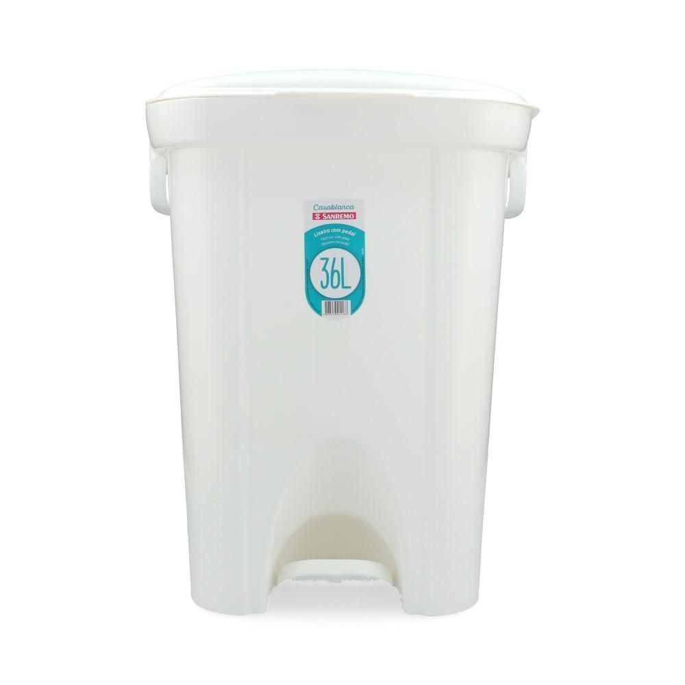 Papelero Blanco Invierno Con Pedal 34.1 X 38.4 X 53.5 cm 36 lt