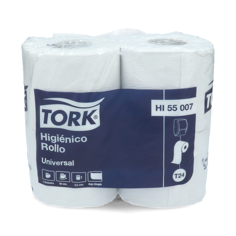 Papel Higiénico Hoja Simple 50 Mt 4 Rollos Universal