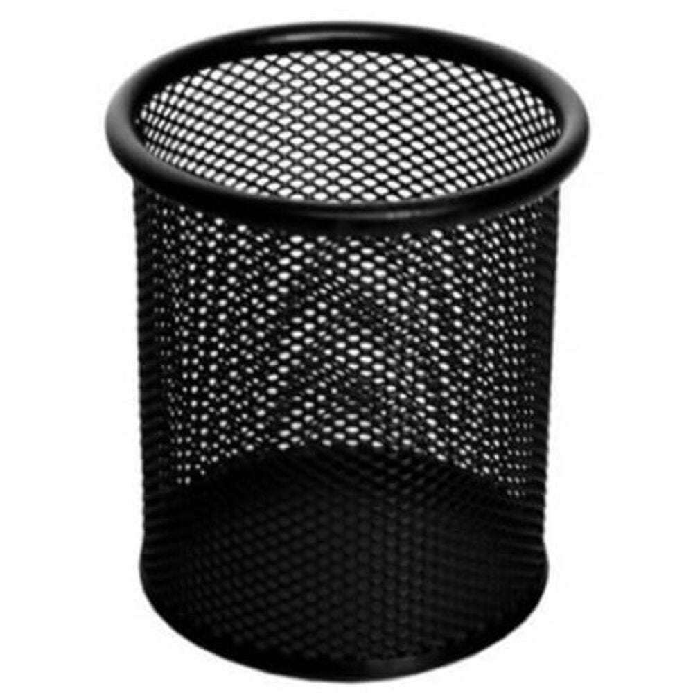 Porta Lápiz Rejilla Metal Negro Cilindro 9 X 10 cm