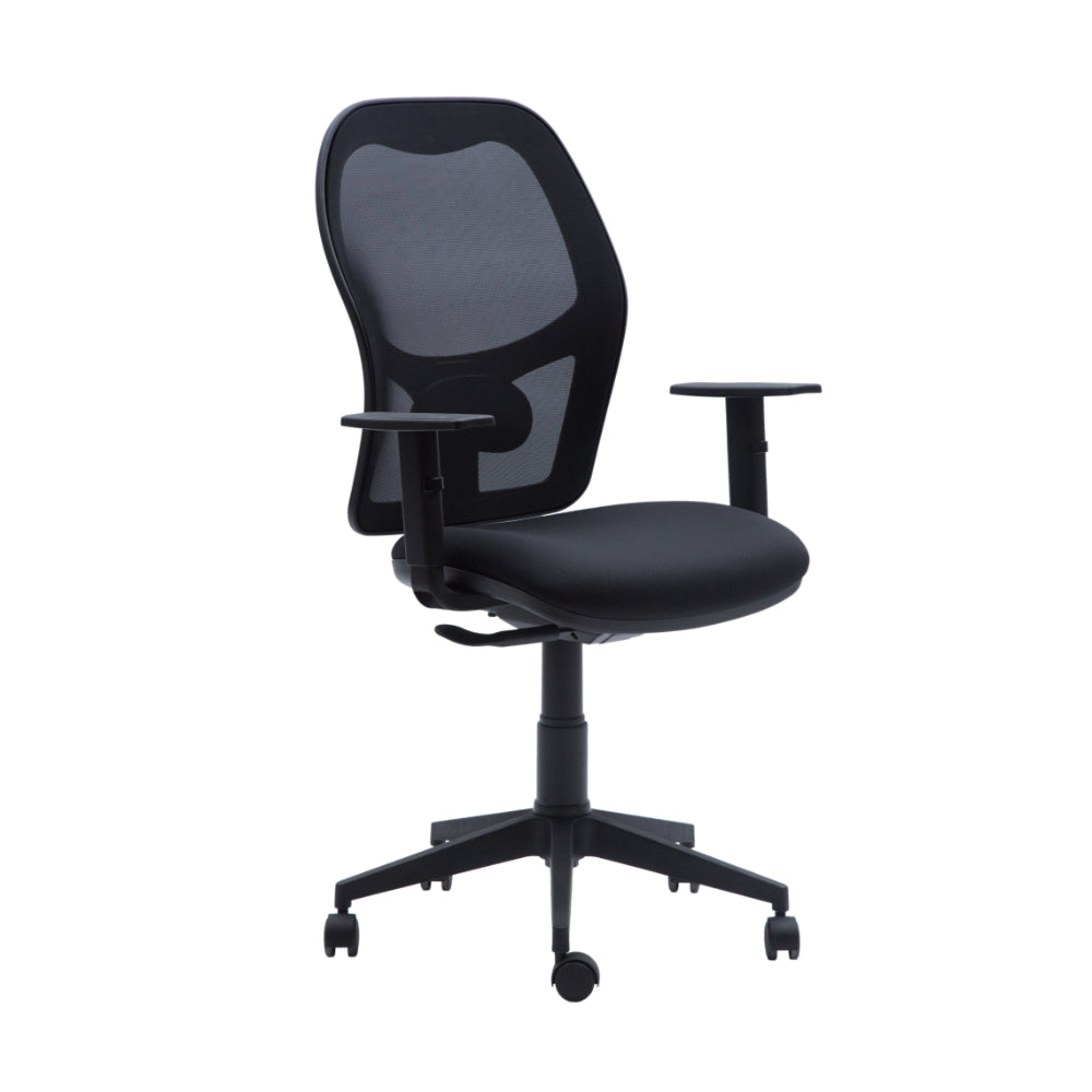 Silla Escritorio Q3 Ergonómica Respaldo Alto Con Brazo Negro