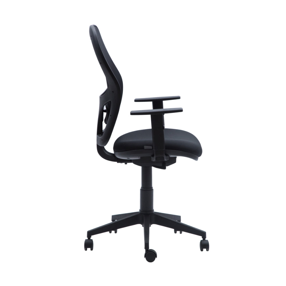 Silla Escritorio Q3 Ergonómica Respaldo Alto Con Brazo Negro