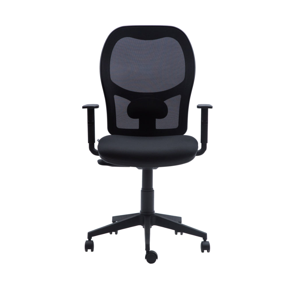 Silla Escritorio Q3 Ergonómica Respaldo Alto Con Brazo Negro