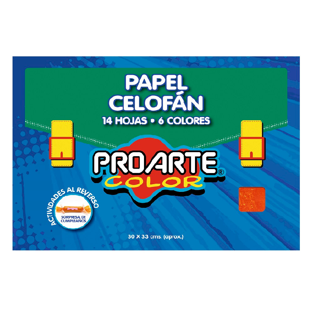 Carpeta Con Papel Celofán 14 Hojas 6 Colores