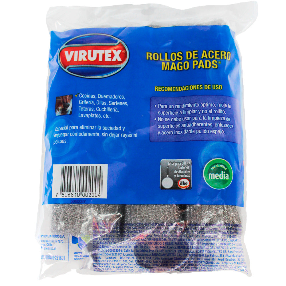 Mago Pads Acero Bolsa Clásica 6 Un