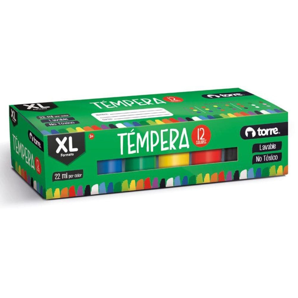 Tempera Formato XL 22 ml 12 Colores