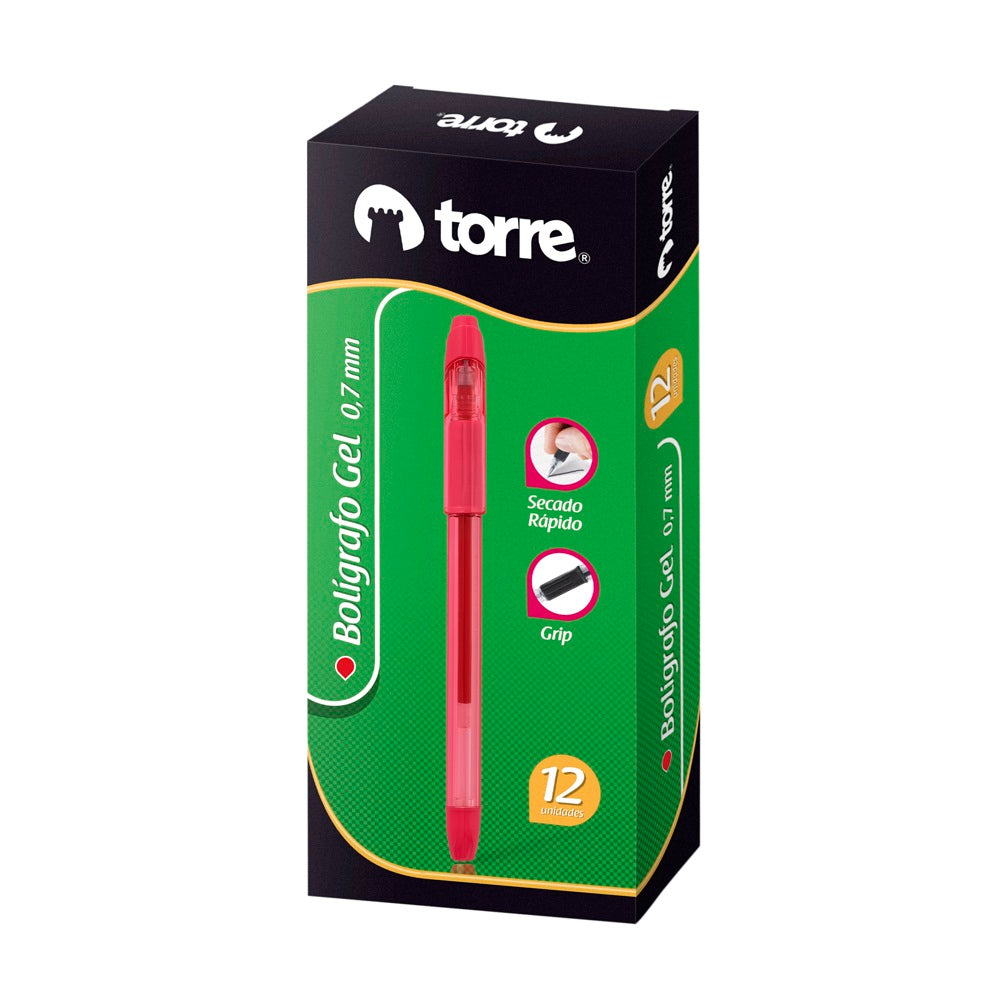 Lápiz Tinta Gel 0.7 mm Punta Media Rojo Quick Dry