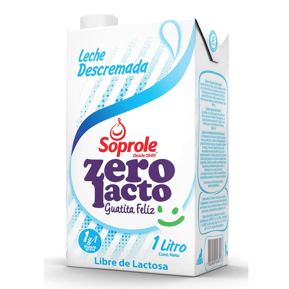 Caja Leche Descremada Sin Lactosa Zero 1 Lt