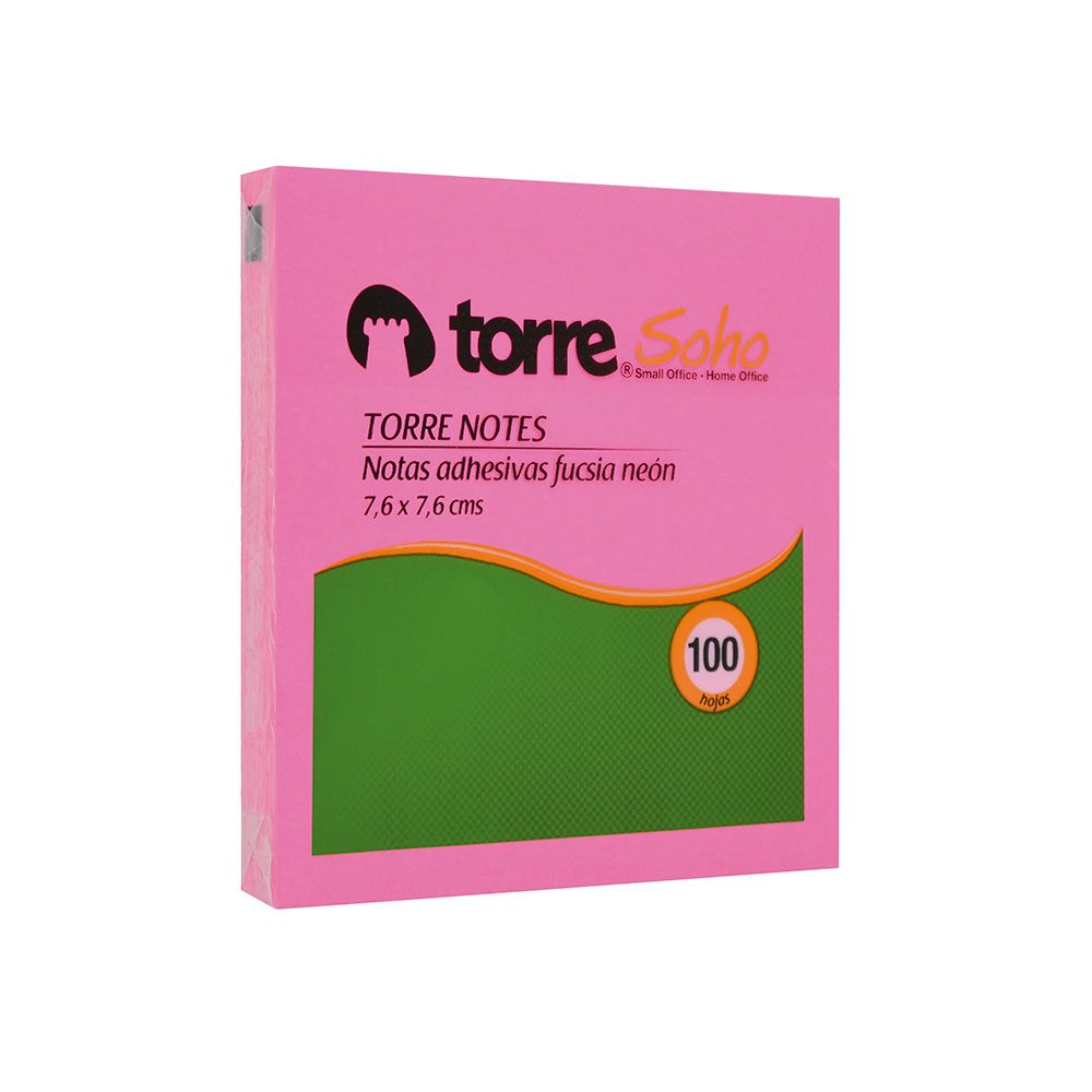 Nota Adhesiva Fucsia Neón 7.6 X 7.6 cm 100 Hojas