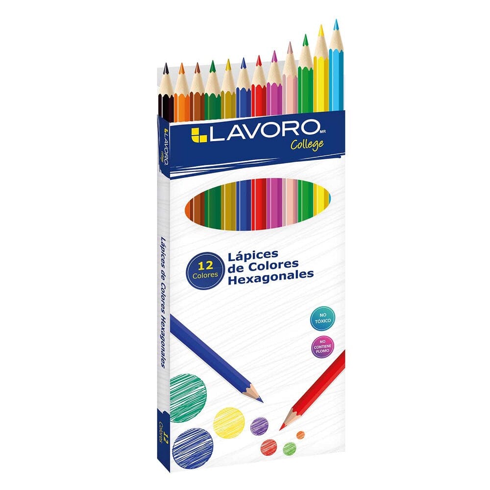 Lápices De Colores Largo Hexagonal 12 Colores