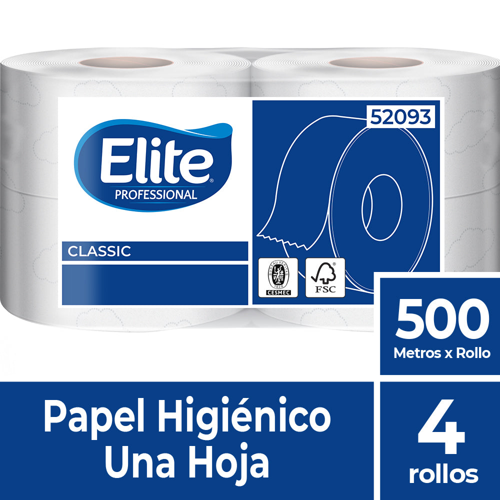 Papel Higiénico Jumbo Hoja Simple 4 Rollos X 500 Mts