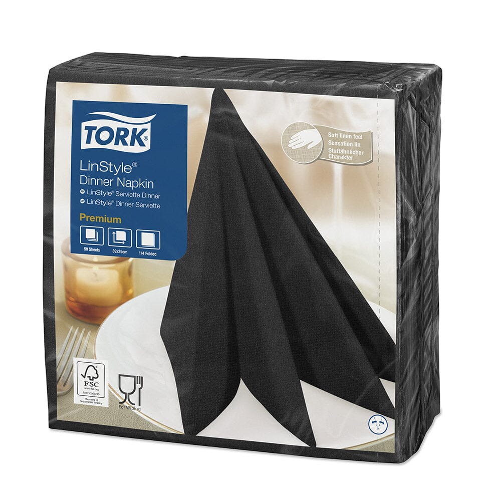 Servilleta Mesa Linstyle Negra Hoja Simple 50 Unidades