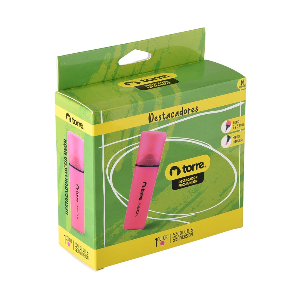 Destacador Punta Biselada Plano Rosado 2.1