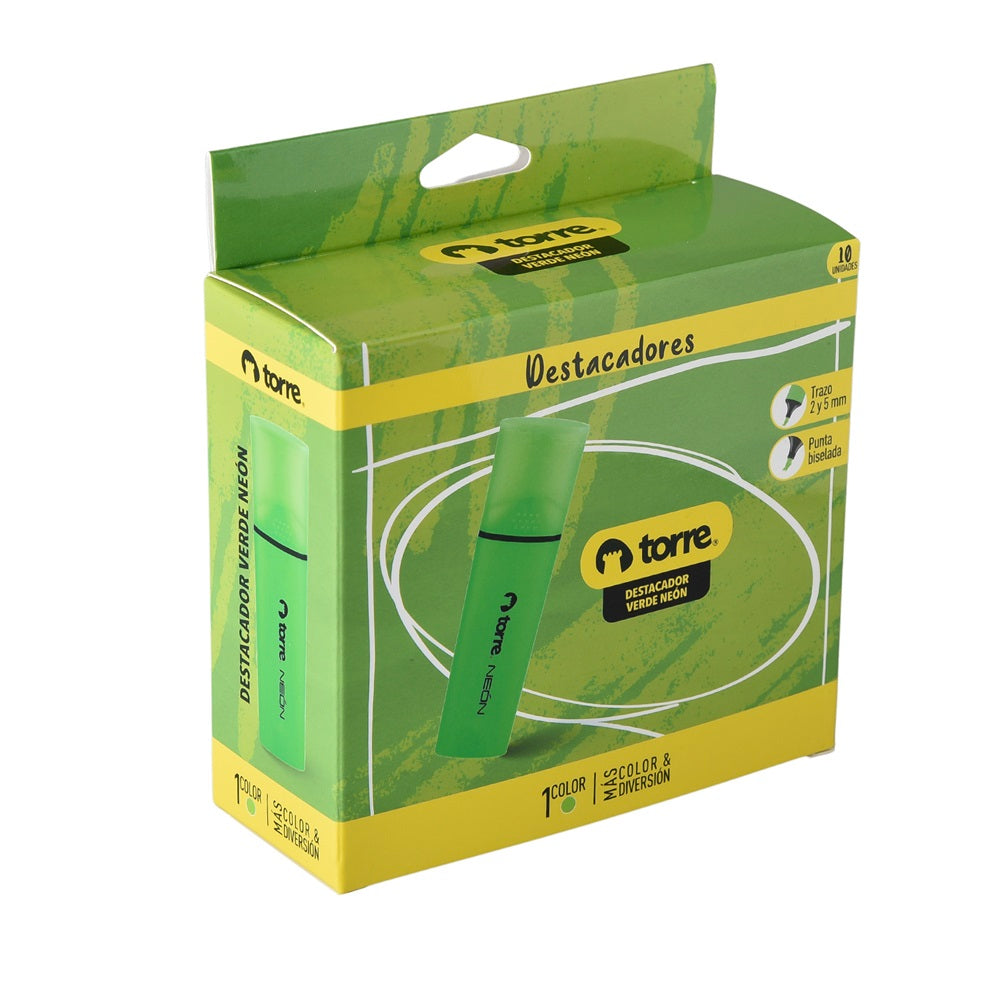 Destacador Punta Biselada Plano Verde 2.1