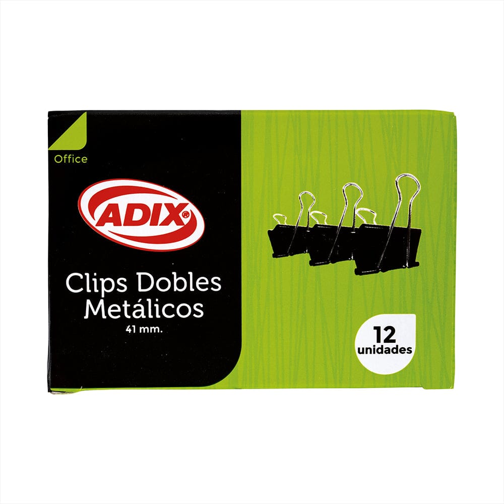 Doble Clip 41 mm Negro 12 Unidades