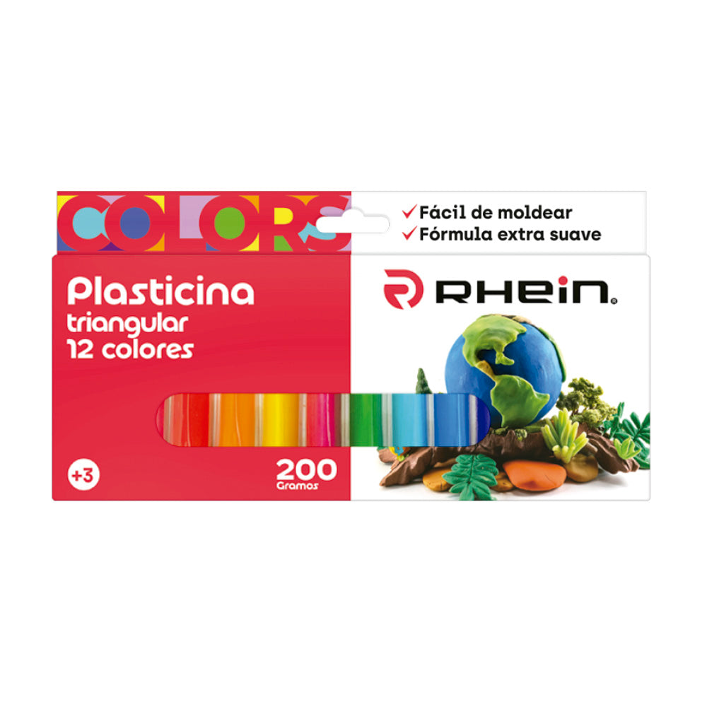 Plasticina Triangular 12 Colores 200 Grs
