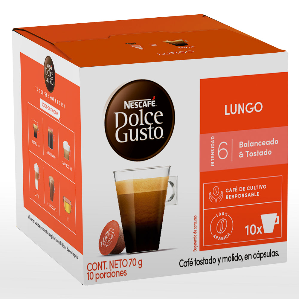 Capsula Tipo Dolce Cafe Lungo 70 Gr 10 Capsulas