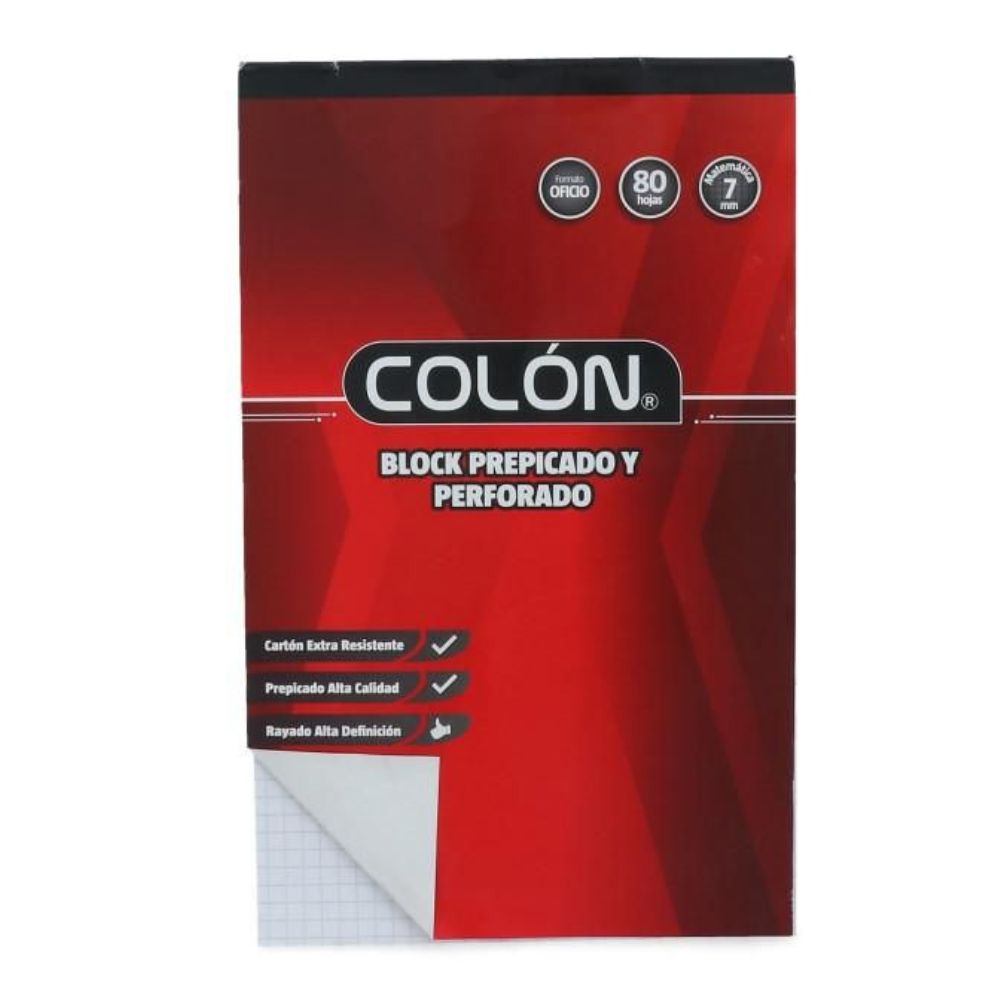 Block Oficio Prepicado Blanco 7 Mm 80 Hojas