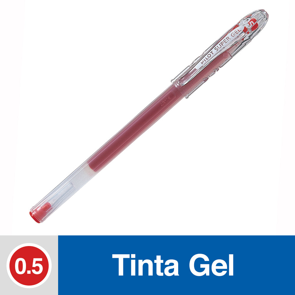 Lápiz Tinta Gel 0.5 mm Punta Fina Rojo Super Gel