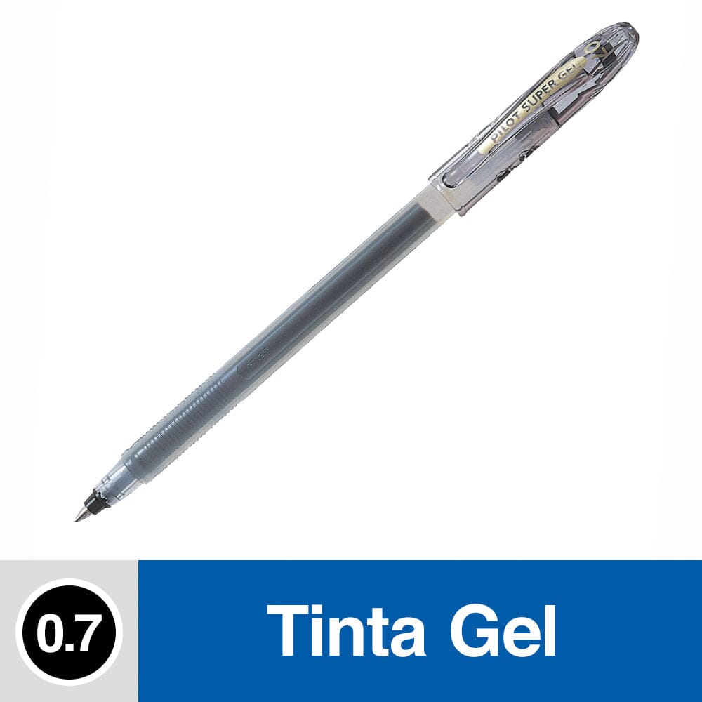 Lápiz Tinta Gel 0.7 mm Punta Media Negro Super Gel Grip De Goma