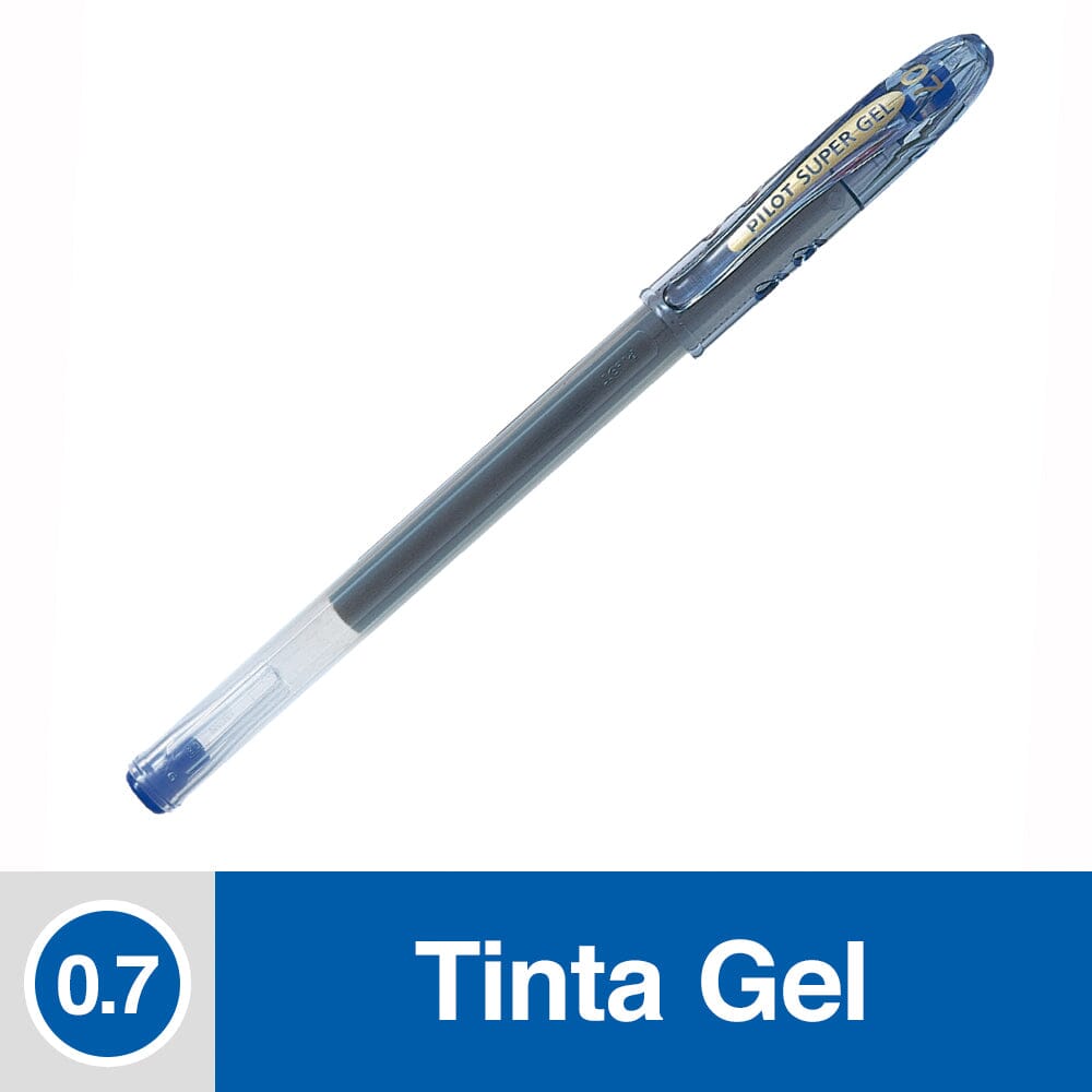 Lápiz Tinta Gel 0.7 mm Punta Media Azul Super Gel