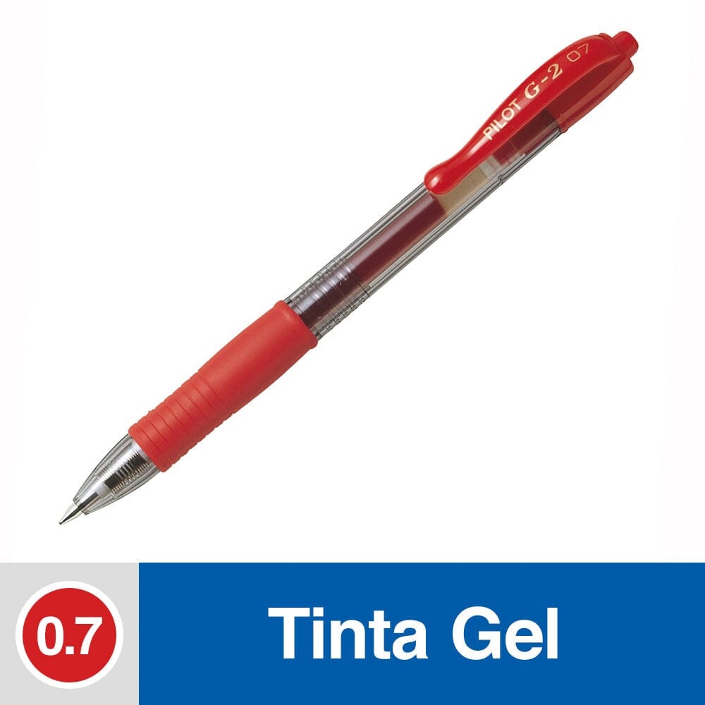 Lápiz Tinta Gel 0.7 mm Punta Media Rojo Retráctil G2