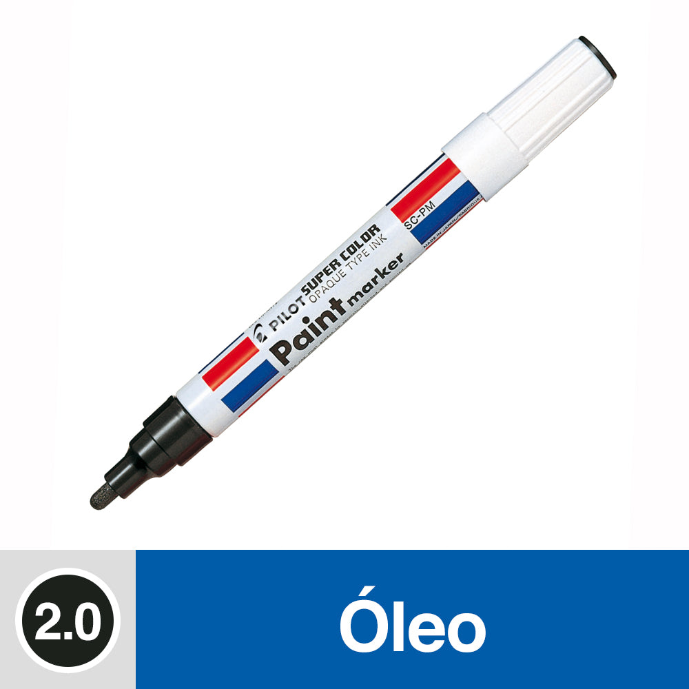 Marcador Permanente Oleo Punta Redonda Negro