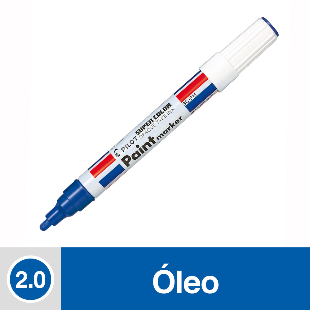 Marcador Permanente Oleo Punta Redonda Azul