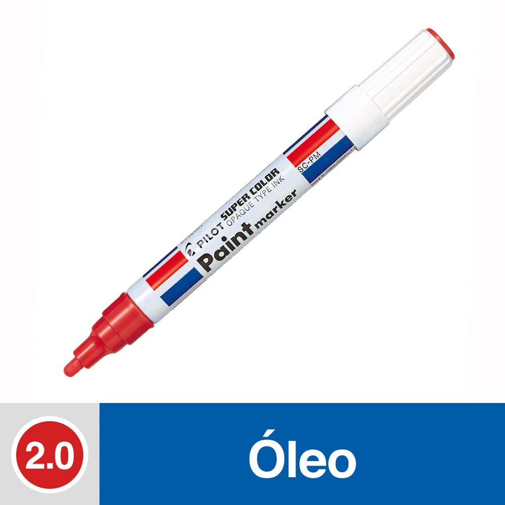 Marcador Permanente Oleo Punta Redonda Rojo