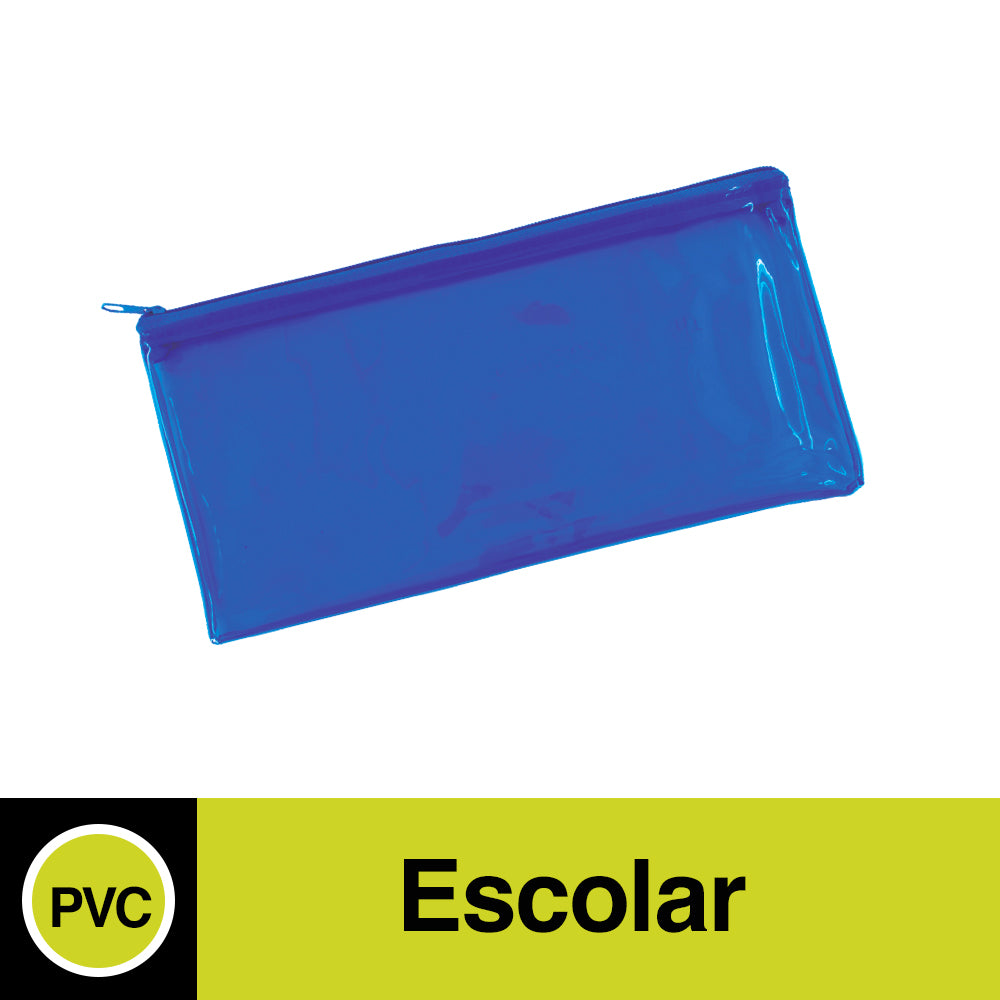 Estuche Escolar Económico Color Azul (109)