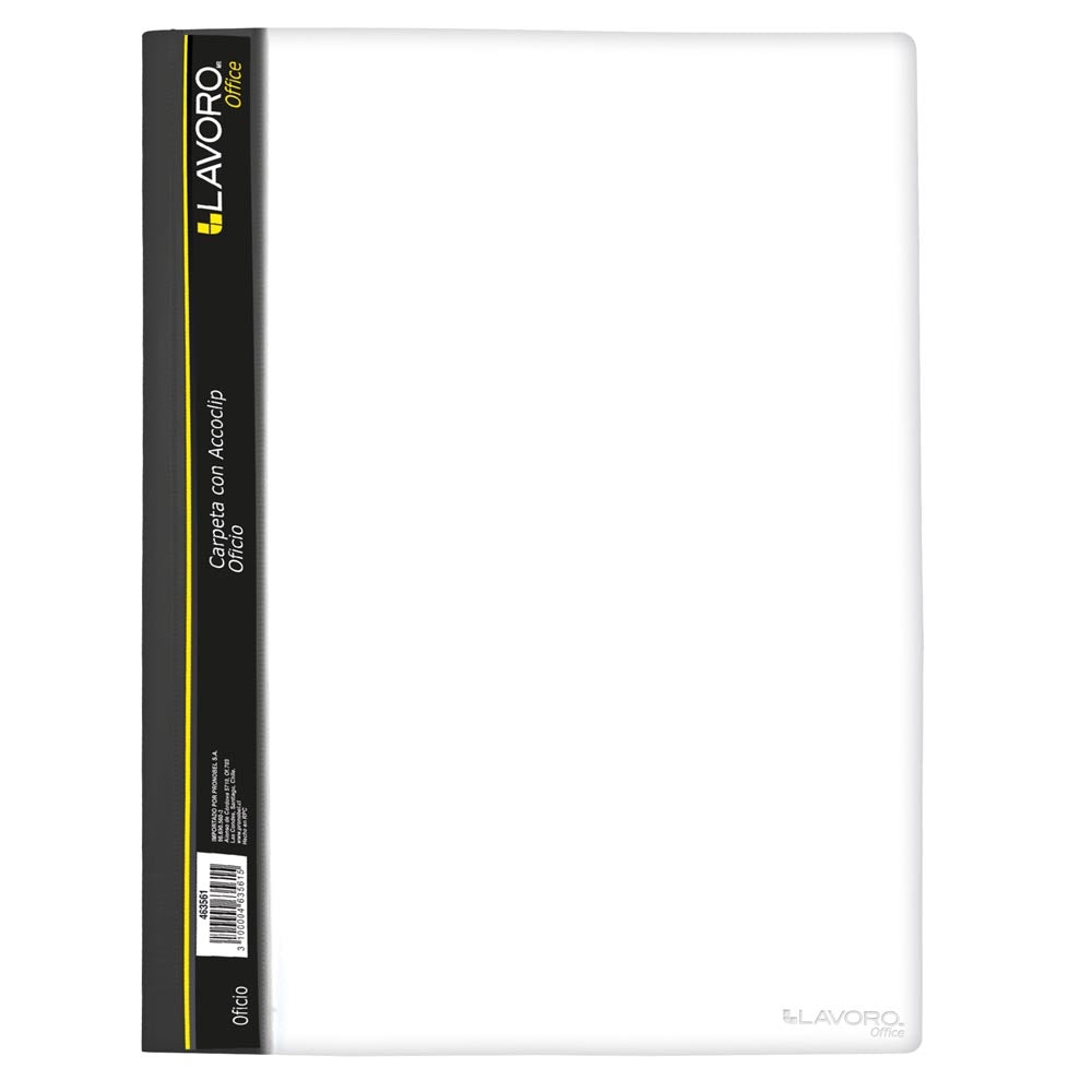 Carpeta Con Accoclip Oficio Vinil Transparente Negro