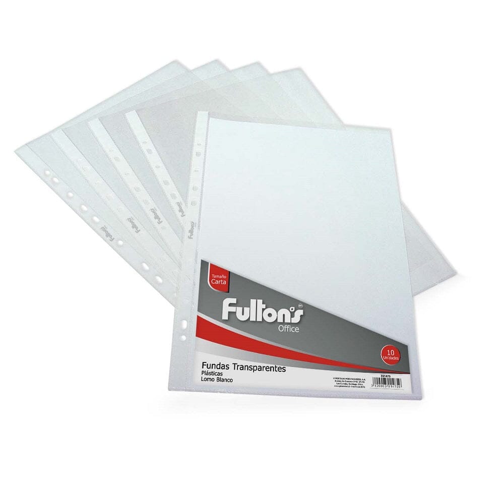 Funda Para Archivo Plástica Carta 10 Unidades