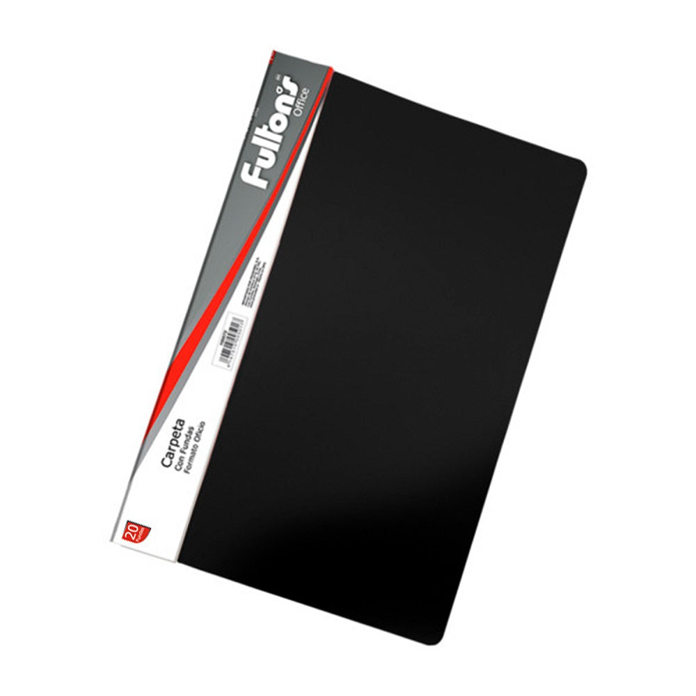 Carpeta Con Fundas Oficio Negra 20 un
