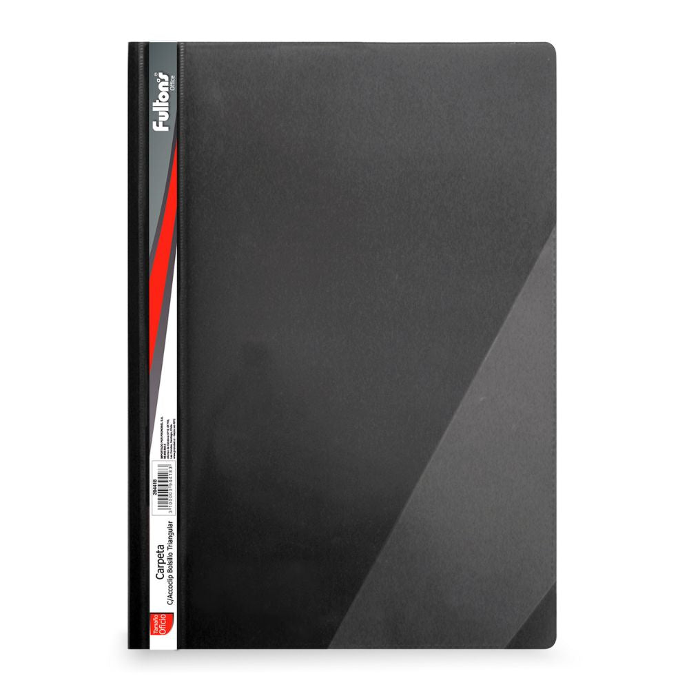Carpeta Vinil Oficio Con Accoclip Y Bolsa Negra