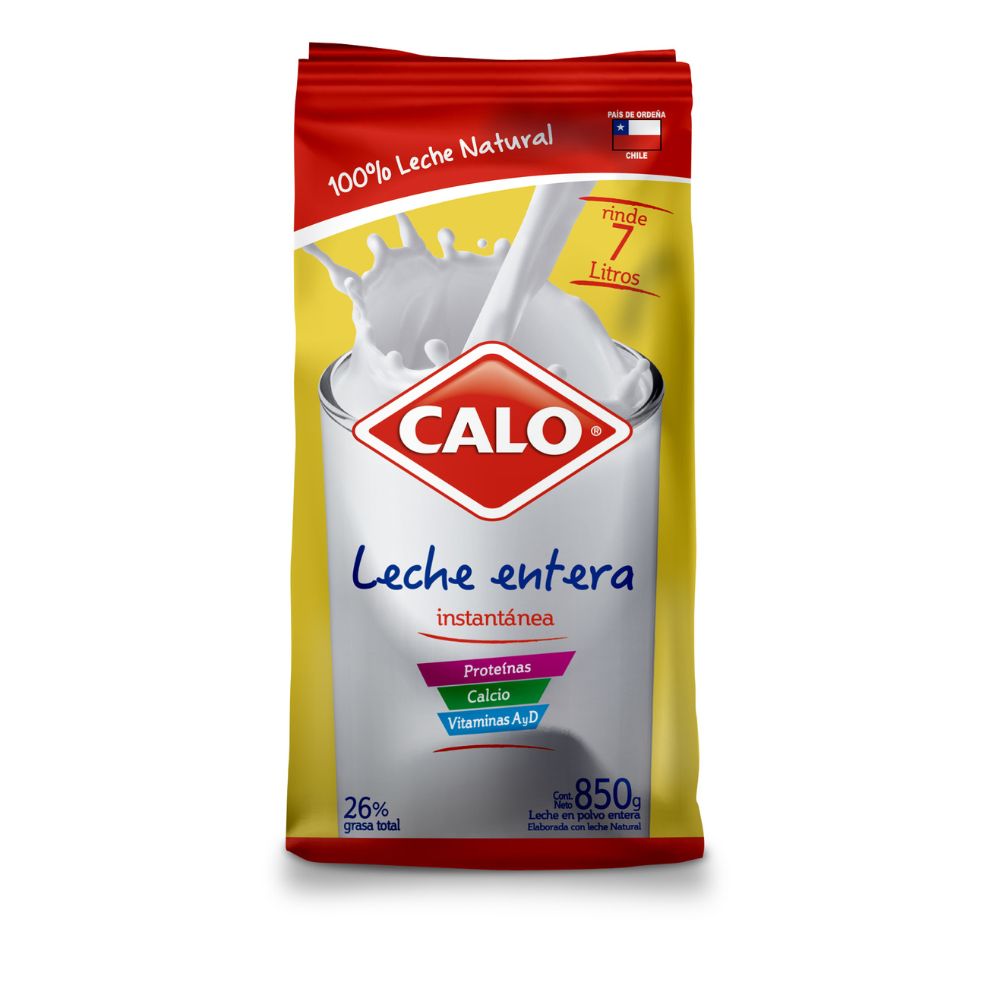 Leche En Polvo Entera 26 % Bolsa 850 Gr