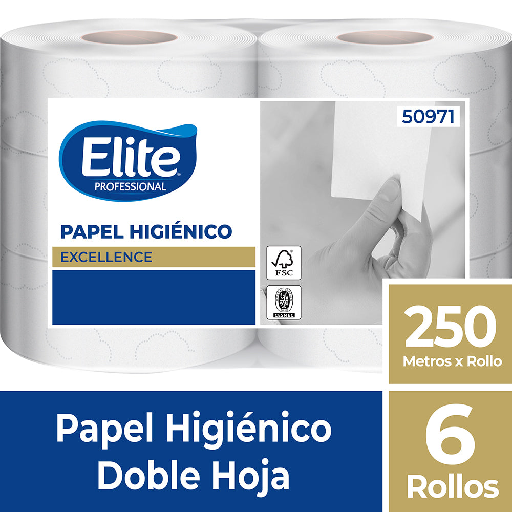 Papel Higiénico Jumbo Doble Hoja 250 Mt 6 Rollos