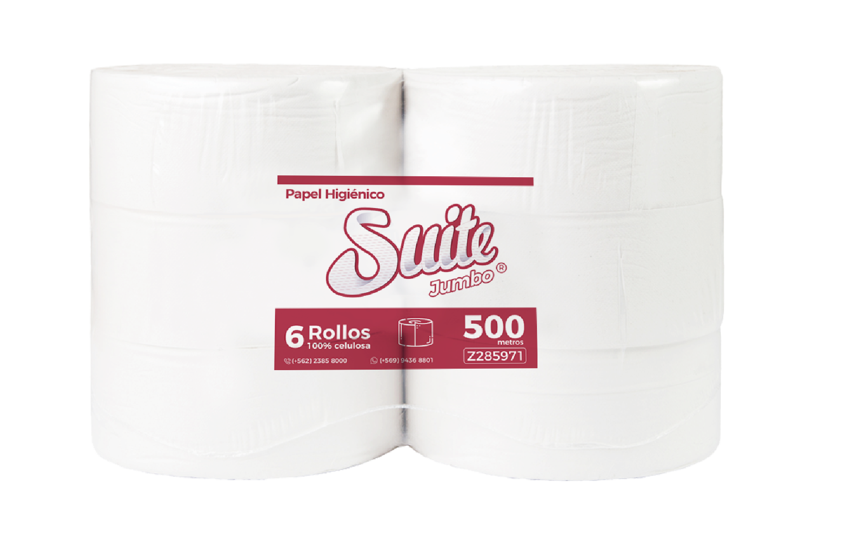Papel Higiénico Jumbo Hoja Simple Extra Blanco 500 Mt 6 Rollos